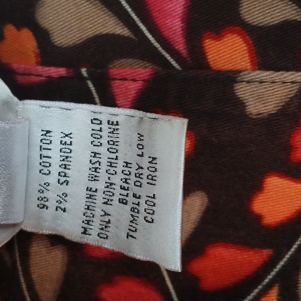Talbots Leaf Heart Print Chocolate Brown Casual Skirt With Pockets Size 18 - Picture 10 of 10
